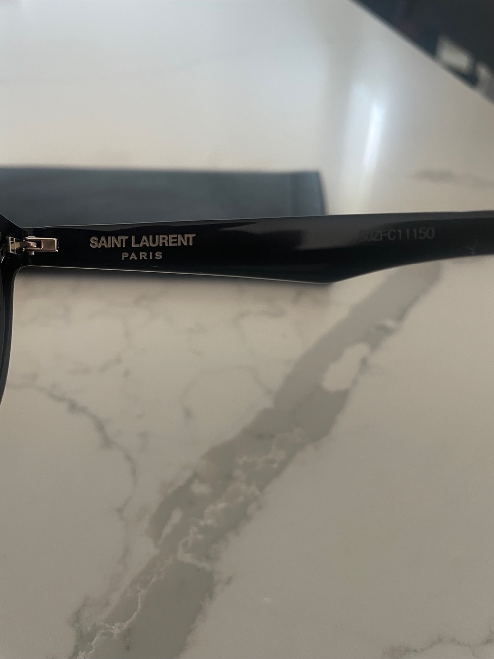Saint Laurent Black Lightweight Aviator Sunglasses with Dark Lenses SL432 Slim - Picture 7 of 8